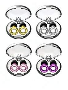 1 set de tapones de silicona suave con estuches, de varios tamaños, cómodos para dormir, nadar, viajar y conciertos - Multicolor - Ver 1