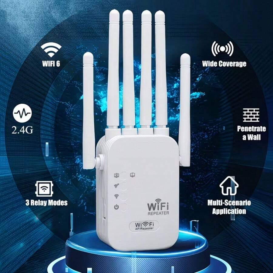 Ultra-High-Speed Wi-Fi Router | 1200 Mbps Ultra-High-Speed Wi-Fi Router | 3-In-1 Mode, 6 High-Gain Antennas, Wide Compatibility, Supports Up To 105 Devices, Wi-Fi Coverage, US Plug - US A Type Plug(110-127V) - View 1