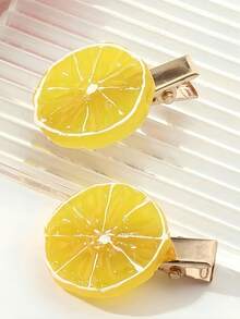 10/20pcs/Set Lemon Shaped Hair Clips, Cute Hair Accessories - Suitable For Girls And Women, Perfect For Daily Wear, Travel, Dates, Back To School Season - Multicolor - View 3
