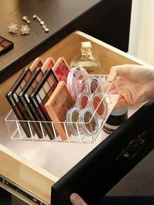 1/2pcs Multi-Functional Eyeshadow Palette Storage Box, Suitable For Storing And Organizing Lipstick, Perfume, Eyeshadow Palettes And Various Cosmetics, Perfect For Use On Vanity, Bedroom, Office Or Bathroom Drawer, Also An Excellent Gift For Family, Friends, Classmates And Women,Bedroom Room Decor,Back To School - Multicolor - View 7