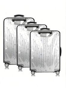 1pc Transparent PVC Luggage Cover, Suitable For 20/22/24/26/30 Inch Suitcases, Waterproof Dustproof Travel Luggage Protection Cover, Thickened PVC Material, Scratch-Resistant Wear-Resistant, Home Essential - Clear - View 6