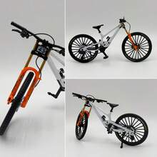 1pc New Alloy Bicycle Model Simulation Mountain Bike Downhill Bike Road Bike Ornament Gift Toy, Party Gift, Birthday Gift, Easter Small Gift - Silver-43 - View 7