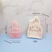Castle Shaped Silicone Mold For Candle, Aromatherapy, Plaster, Soap, Home Decor Candle Ornament - Grey - View 6