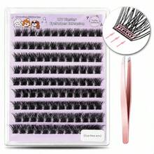 [Lowest Price In 30 Days]Self Adhesive Eyelashes, 120 Pcs Self Adhesive Eyelash Clusters, No Glue Needed, 2-Strip Tape - Longer Lasting, No Sticky Pre Glued Eyelashes (Volume-Mixed) - D10 - 查看 2
