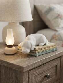 1pc Healing Sleeping Puppy Minimalist Quiet Sculpture Desktop Decor Ornament, Soft Texture Home Office Desktop Soft Decoration, Atmospheric Art Craft, Thoughtful Highly Attractive Niche Exquisite Holiday Gift Choice - Ornaments - View 3