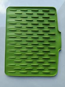 1pc Silicone Anti-Slip Dish Drying Mat, With Drainage Design, Heat Resistant And Easy To Clean, Suitable For Countertop, Sink And Refrigerator, 2 Styles Available, Keeps Kitchen Dry, Perfect Christmas Or Halloween Gift - Multicolor - View 10