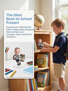 1/3/5件客製化照片壓克力立牌，可個性化開學季兒童桌面裝飾，客製化卡通兒童照片 - 彩色 - 查看 10