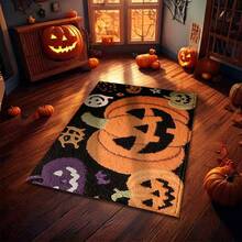 1pc Fall Halloween Themed Ghost,Pumpkin Design Bath Rug,Non-Slip And Soft Bathroom Mat,Doormat,Water Absorption Mat,Machine Washable,Low Pile,TPR Backing,Knit Fabric,For Bedroom,Kitchen,Indoor Use,Accessories & Home Decor,Perfect Fall Decor Gift. - A - View 7