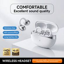 2026新款紫色時尚TWS藍牙6.0耳機 電量顯示 Hi-Fi ACS氣傳導耳機 360°環繞情侶耳機 智慧觸控 超長待機 快充 適用與Android 萬聖節禮物 - 查看 5