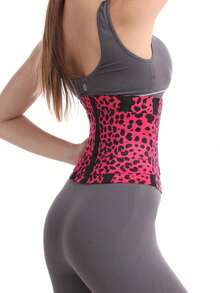 1pc Outdoor Sports Fitness Yoga Training New Leopard Print Waist Shaping Belt, Plastic Waist Cincher, Women's Elastic Waist Belt - Multicolor - View 3