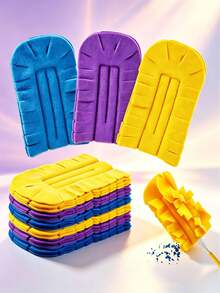 1/2/4pcs Dust Duster Replacement Pads, Washable Handheld Duster Cloth Covers, Pet Hair/Lint Capture Cleaning Pads, Suitable For Home Furniture And Car, Dry And Wet Use Dusting Wipes, 3 Colors Blue Purple Yellow Dust Cleaning Heads - Multicolor - View 1