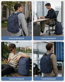 Laptop Backpack 15.6 Inch Large Travel Rucksack USB Charging Port Anti Theft Lock Water Resistant Computer Backpack For Men Women School Office - Royal Blue - View 9