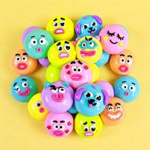 1pc Multicolor DIY Expression Face Squeeze Stress Relief Toy, Replaceable Eyebrows And Mouth Animal Squishy, Elastic Smooth Hand Pressure Relief Toy, Creative Cartoon Bag Charm, Suitable For Teenagers Daily Relaxation - 彩色 - 查看 4