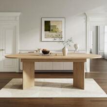Extendable Dining Table 140/180 X 90 Cm, Ideal For 6 To 8 People, With Rounded Corners And Thick Tabletop. Sleek Style, Oak Finish. - 駝色 - 查看 9