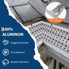 Malla Protectora de Aluminio para Canaletas 50FT, Kit Bricolaje con Tornillos, Malla Metálica Gruesa 0,02" Antihojas y Antiescombros para Todo Tipo de Tejados - 6 pulgadas * 50 pies - Ver 3