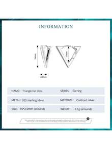 BAMOER 925 Sterling Silver Small Triangle Hoop Earrings Geometric Hoop Earrings Hypoallergenic Earrings Suitable For Women And Girls - Silver - View 10