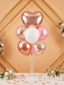 1 Set 7-Head 27.56 Inch Self-Adhesive Balloon Stand Kit - Adjustable Center Decor Pole, Suitable For Weddings, Birthdays, Housewarmings, Bachelor Parties - No Electricity Required, Multi-Functional Event Decoration - Balloon Support - View 4