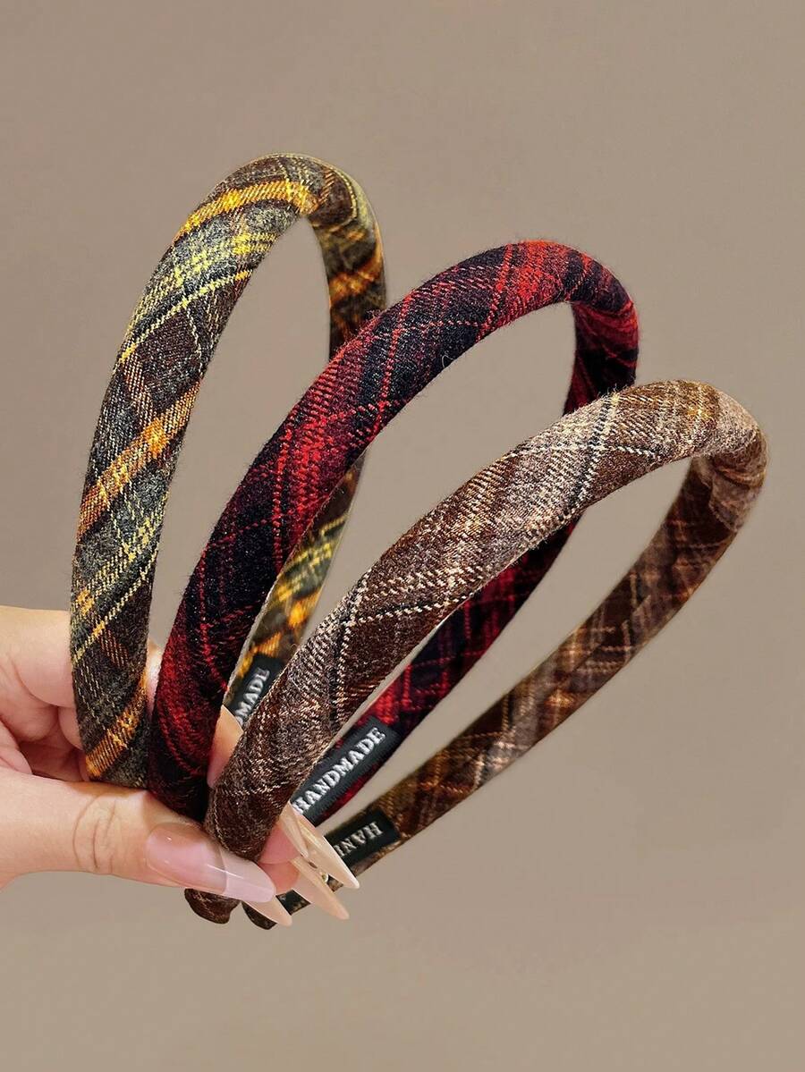 3pcs/1pc Women's College Style Textured Headband, Vintage Elegant Fabric Headband For Face Washing, Versatile Hair Accessory For Daily Wear, High Cranial Top Hair Accessory, Suitable For Daily, Casual, Party, Beach, Vacation, Hairstyle Design, Face Washing/Hair Washing, Makeup, Clothing Accessory, Spring Headband, Summer Headband, Autumn Headband, Winter Headband, Back To School, School - Multicolor - View 1