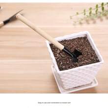 3 PiecesFloral Soil Gardening Tool Set, Portable Garden Planting Tools With Shovel And Rake, Multi-Functional For Loosening Soil, Transplanting And Tilling, Comfortable Solid Wood Handle, Lightweight And Easy To Store - Black - View 5