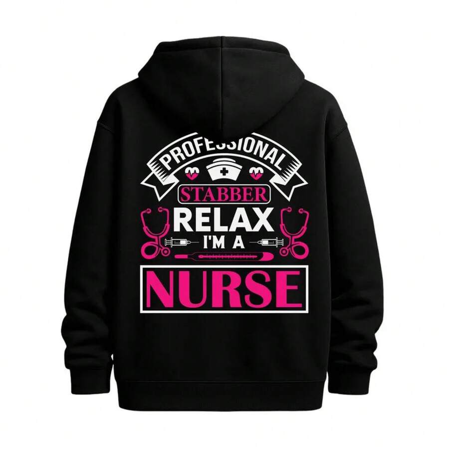 Summer TopsFunny Unisex Neck Crewneck Sweat-Resistant Dad Hoodie Cotton Washable Promotional Clothing Made USAsoft - Black - View 1