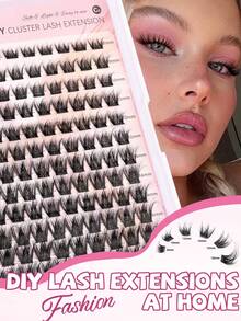 C/CC/D Curl Cluster Single Eyelash Extensions, Soft Natural Fluffy Look, DIY Home Single Eyelash Extensions (F24) - C/D 混合 - 查看 4