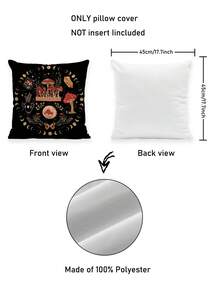 2Pcs Watercolor Pumpkin Autumn Throw Pillow Case, Black And White Polka Dot Mushroom Bow Thanksgiving Farmhouse Throw Pillow Cover Home Sofa Holiday Party Decoration Living Room Bedroom Bed Sofa Cushion Cover Cushion Case (Unstuffed) - Black - View 2