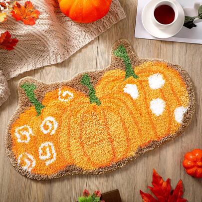 Thanksgiving Pumpkin Bathroom Rug, Autumn Door Mat Gift, Bathroom Mat Shower Decor, Non-Slip Washable Bathroom Carpet, Autumn Indoor Home Decor, Bathroom Mat, Bathroom Floor Mat, Thanksgiving Personalized Design, Door Mat, Bathroom Small Rug - Non-Slip, Machine Washable, Perfect For Bathroom Or Bedroom Decor, Bathroom Decor And Accessories, Suitable For Home Entrance Decor, Autumn Thanksgiving Party, Bedroom, Doorway, Bathroom, Kitchen, Laundry Room, Farmhouse