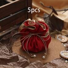 10pcs Gifts For Her/Him, Satin Drawstring Candy Bags, Red Champagne Wedding Satin Drawstring Candy Bags Gift Bags, Suitable For Christmas, Birthday, Wedding And Valentine's Day Gift Shop, Jewelry Storage Gift Packaging Bags - Gift Bag - View 13