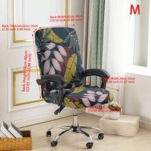 1pc Printed Office Chair Cover, Minimalist Style Chair Cover, Suitable For Office, Study, Living Room, Printed Office Zipper Chair Cover - Multicolor - View 21