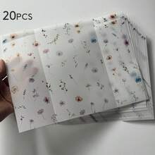 NIEWSPECIAL 20 piezas de papeles transparentes con hojas y flores en acuarela, adecuados para invitaciones de boda de 5"X7", mangas de papel transparente, embalaje de invitaciones de papel transparente personalizado, invitaciones de boda DIY - Multicolor - Ver 14