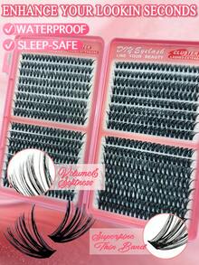 640 Clusters D Curl Single Cluster False Eyelashes, 40D+50D Curl, 8-16mm, DIY Eyelash Bundles, Natural Look, Ultra Thick Ultra Soft Ultra Lightweight, Reusable Single Segment False Eyelashes, Eyelash Extension Kit - D - View 7