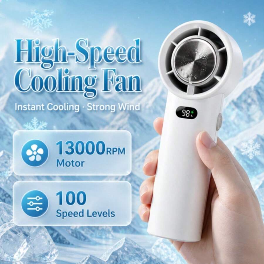 Ultra-Quiet Portable Desktop Fan, USB Fast Charging With Long Battery Life, 3-Speed Adjustable Wind, Stand Or Handheld For Multiple Use Scenarios, Essential Cooling For Indoor And Outdoor In Summer, Lightweight Design Saves Space, Soft Yet Powerful Airflow For Refreshing Comfort - Multicolor - View 1