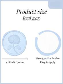 20/30/50/100pcs Hydrangea Wax Seal Stickers, Wedding Invitation Envelope Seal, Self-Adhesive Wax Seal Stickers, Suitable For Wedding Invitations, Valentine's Day, Party Invitations, Gift Packaging - Hydrangea--light Blue - View 5