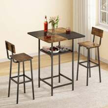 Mesa de Bar de 2 Niveles, Mesa Alta Tipo Bar, Mesa para Cafe Bicolor, 90cm Barra De Cocina, Mesas de Restaurante Desayunador Son Adecuadas para El Salón, El Balcón y la Cocina Sin Sillas - Multicolor - Ver 1