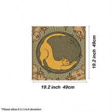 1 Stück Vintage Stretch Gelbe Katze Vollmond Tarot Tuch Konstellation Stern Wolke Himmlische Altar Matte Weicher Stoff Tarot Ausbreitung Tischdecke Niedlich Mystisch Hexe Spirituelle Wahrsagerei Karten Matte Heim Ritual Dekoration Geschenk - Schwarz - Übersicht 4
