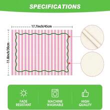 2pcs/4pcs/6pcs, Striped Pattern Kitchen Dining Table Tray Mat, Square Tray Mat, Table Mat, Holiday Table Decor, Seasonal Home Decor, Holiday Decor, Thickened Linen Material, Perfect For Holiday Dining Room And Kitchen Decor - Multicolor - View 4
