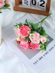 Artificial Dual-Color Peony Bouquet, Home Decor, Wedding Arrangement, Exquisite Fake Flowers, High-End Floral Hand Bouquet - Multicolor - View 2