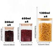 Airtight Plastic Storage Canisters, 1/2/3/4/6/12pcs Kitchen Containers With Lids, For Storing Nuts, Coffee Beans, Flour, Grains, Rice, Sugar, Tea - Clear - View 16