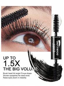 USHAS Dual-Ended Mascara, Suitable For Lashes And Eyebrows, 1.5x Volumizing And Lengthening Black Mascara, Smudge-Proof Layerable Eye Makeup, Multi-Purpose Lash And Brow Tint - View 3