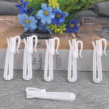 100個裝塑膠可調節夾褶式棘輪系統深夾式浴簾掛鉤 膠帶掛鉤 適用於門簾與浴簾 - 多款 - 查看 2