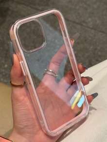 1入 簡約粉色基本手機殼 三合一加厚硬質材質 彩色純色邊框 個性創意 防摔 全包覆 透明款，適用 16 Pro/16 Pro Max/16/15 Pro Max/14/14 Pro Max/13/12/12 Pro/11/11 Pro Max/15 Pro/13 Pro/14 Plus 17/17 Pro/17 Pro Max/Air，春季禮物 生日派對 - 粉色 - 查看 4