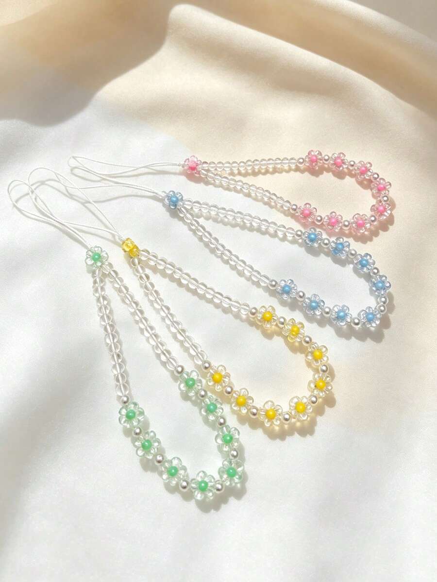 1 Stück Stück Stück Kristallblumen in einem minimalistischen und frischen Stil Handy Dekor Geschenke für Mutter, Familie, Freunde, Geburtstag, Feiertag Handy-Kette - 1 Stk. Gelb - Übersicht 1