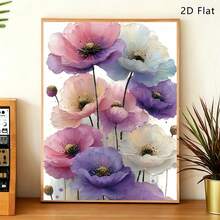 1pc 5D DIY Full Drill Frameless Large Size Diamond Painting Dreamy Colorful Flowers, Suitable For Beginners And Crafts - View 3