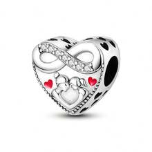 1Pc Silver Plated Family Mom Dad Sister Heart Charm For Bracelet Necklace Pendant Beads For Diy Jewelry Making Thanksgiving Day Gift For Lover - Silver - View 26