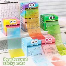 Gradient Transparent Sticky Notes With Storage Box, Multiple Colors Available, Suitable For Office And School Use - Back To School Essential, Desktop Organizer, Also As Decorative Or Creative Gift - Boxed - View 1