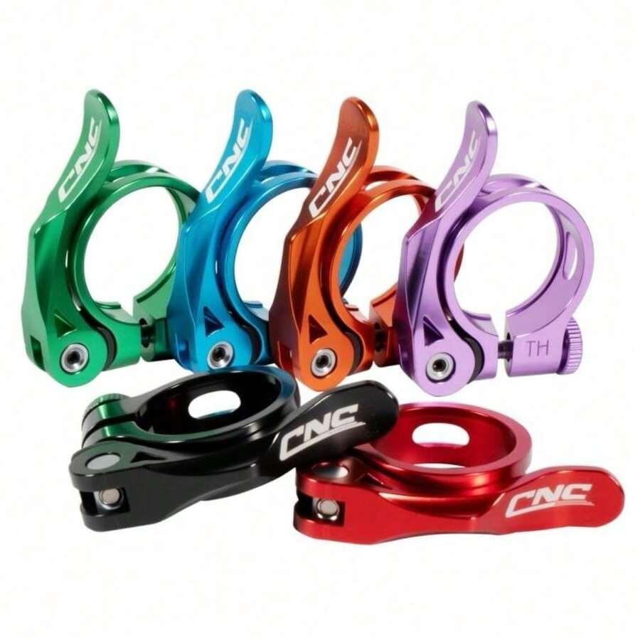Fashion CNC Seatpost Clamp, Suitable For Mountain Bike/Road Bike, Ultra-Light Aluminum Alloy, 31.8mm/34.9mm, Anti-Slip Design Bicycle Accessory - Multicolor - View 1