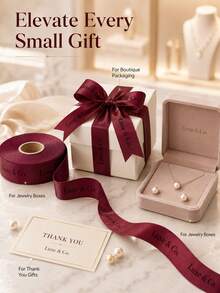 Customizable Gift Packaging Ribbon (2.5cm), Custom Ribbon, Personalized DIY Ribbon, Multiple Colors/Lengths Available, Gift Packaging, Birthday, Wedding, Anniversary, Woven Ribbon Bow Decoration Gift, School Supplies, Back To School Season - Multicolor - View 4