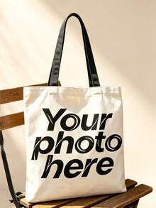 Customizable Blank Canvas Tote Bag, Reusable Shopping Bag, Personalized Logo Printing, Lightweight Commuter Tote Bag, Suitable For Daily Use - Multicolor - View 5