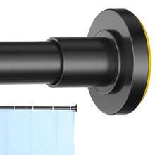 Shower Curtain Rod 31 To 80 Inch, 1 Inch Diameter Heavy Duty Adjustable Spring Tension Stainless Steel Telescopic Rod No Drilling, Easy Install - Black - View 1