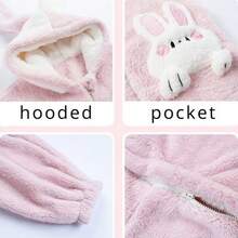 Coral Velvet Onesies Women Cute Rabbit Kigurumi Unicorn Preppy Cartoon Hooded Kawaii Thicker Winter Warm Cotton Pajamas Homewear - Multicolor - View 9